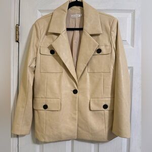 Avec Les Filles women’s faux leather Jacket Coat capsule minimalist classic